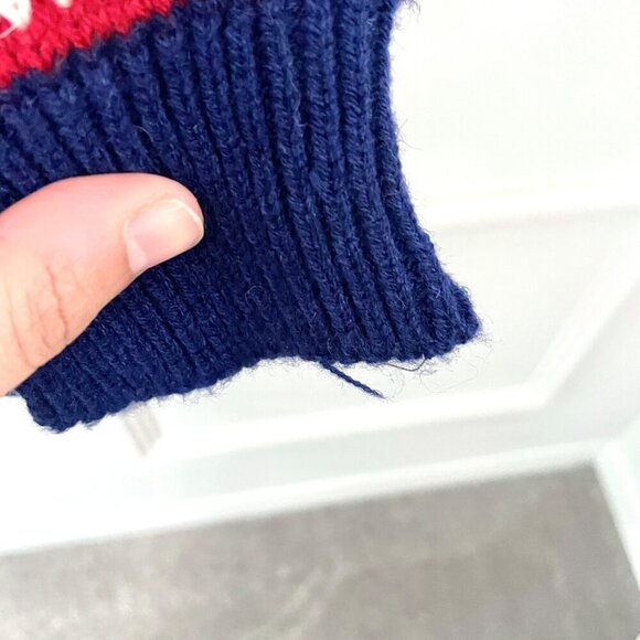 Norwegian Design Pure New Wool Blue Colorful Winter Sweater Size L - Picture 5 of 6